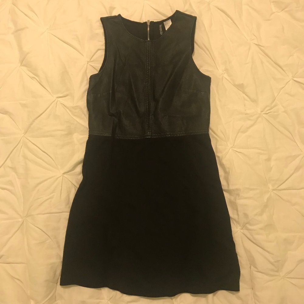 H&M Divided Black Faux Leather Dress
